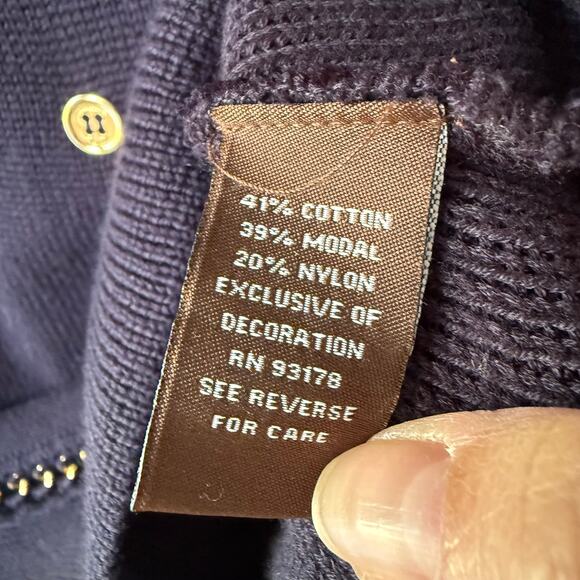 Adrienne Vittadini size P/M Blue gold hardware sweater - Picture 5 of 11